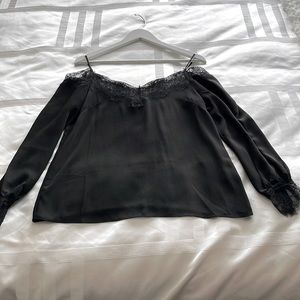 Black long sleeve lace top